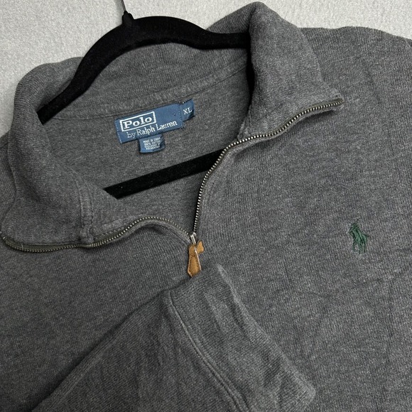 Polo Ralph Lauren Other - Polo Ralph Lauren Pullover Mens XL Gray Quarter Zip Cotton Pony Logo Sweater